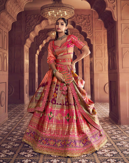 Designer Banarasi Premium Silk Embroidery Lehenga