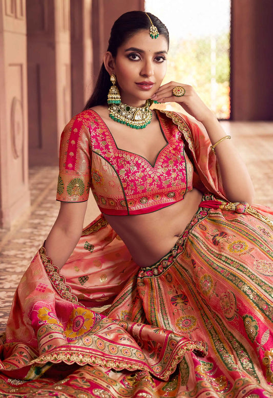 Trendy Banarasi Premium Silk Embroidery Lehenga