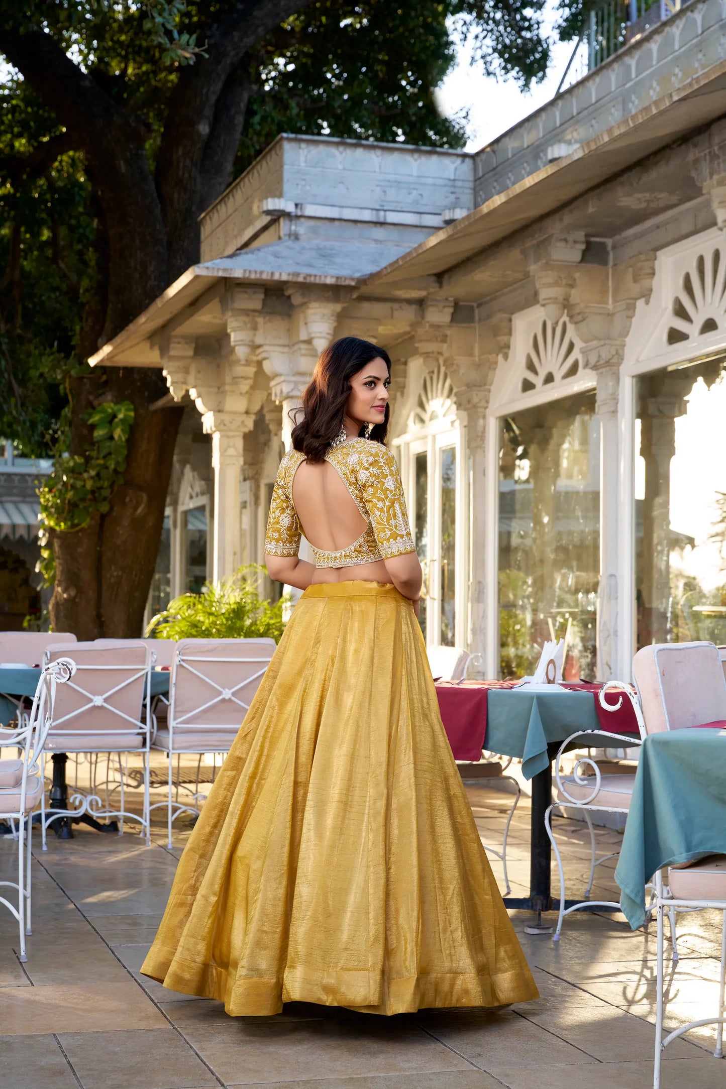 Yellow Goldie Organza Lehenga choli With Thread And Sequence Embroidery