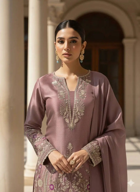 Dusty Pink Jimmy Choo embroidery Salwar Suit