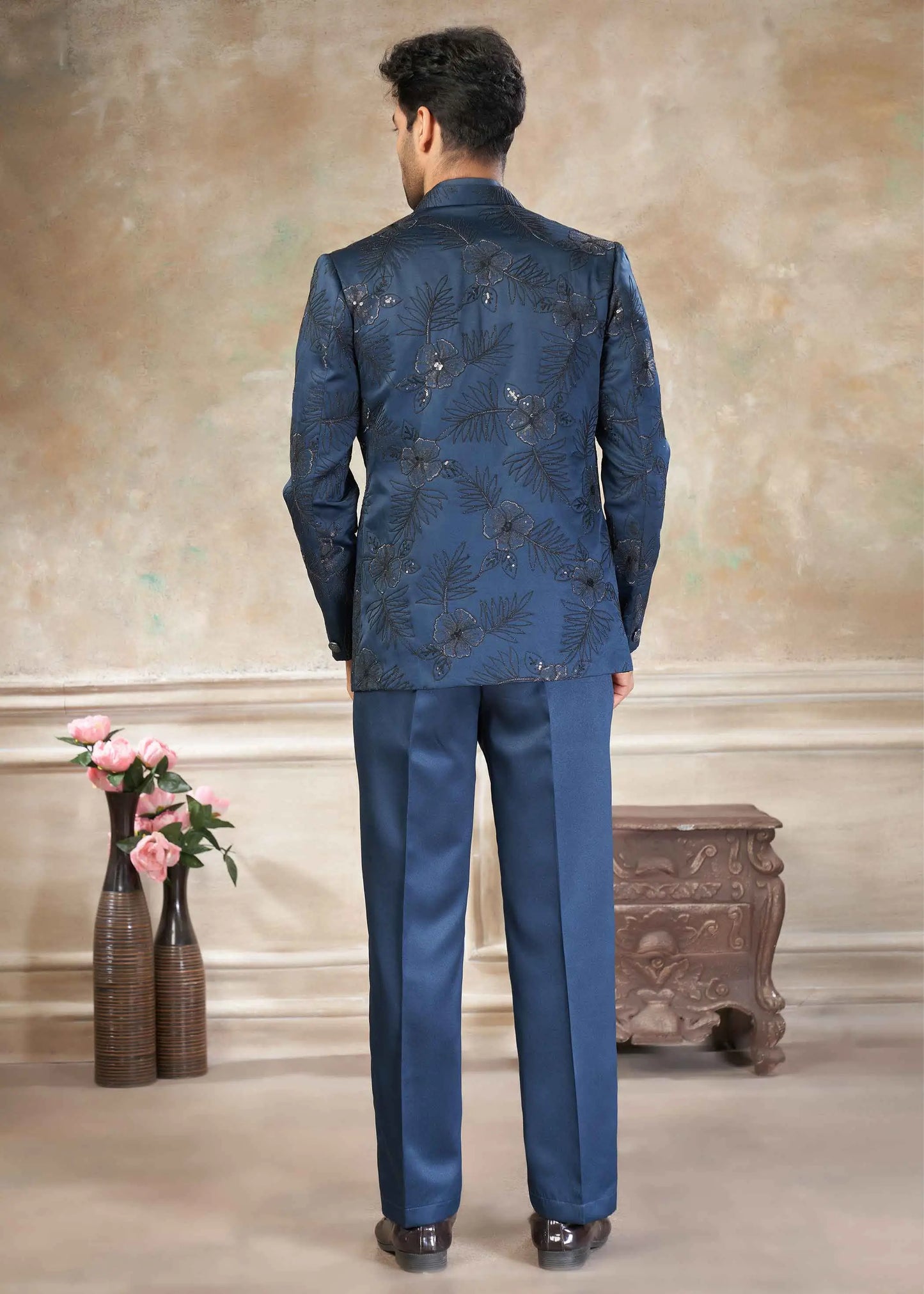 Dusky Blue Designer Embroidery Jodhpuri