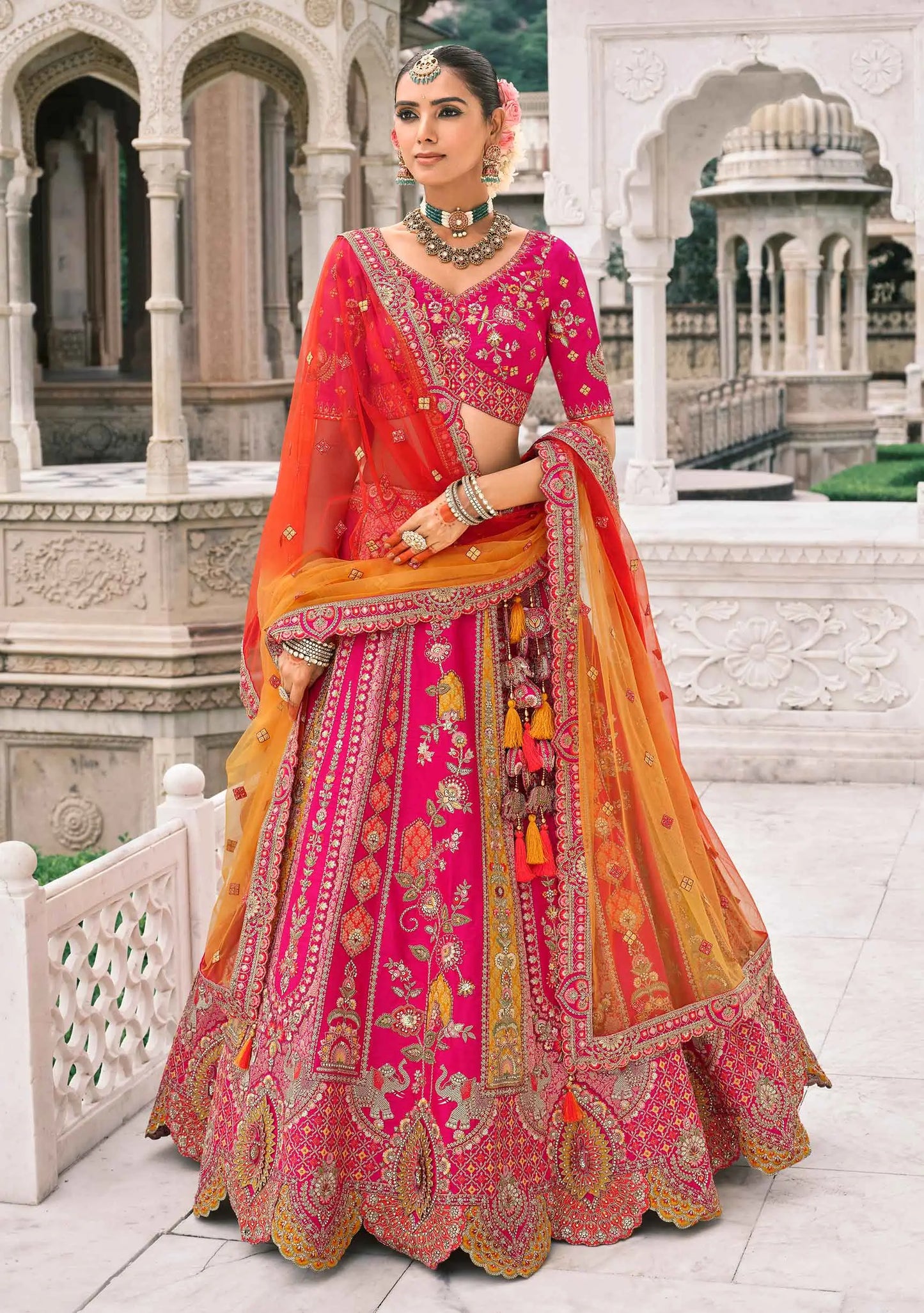 Pink Bridal Lehenga With Stunning Designer Embroidery