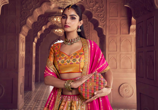 Designer Premium Banarasi Silk Embroidery Lehenga