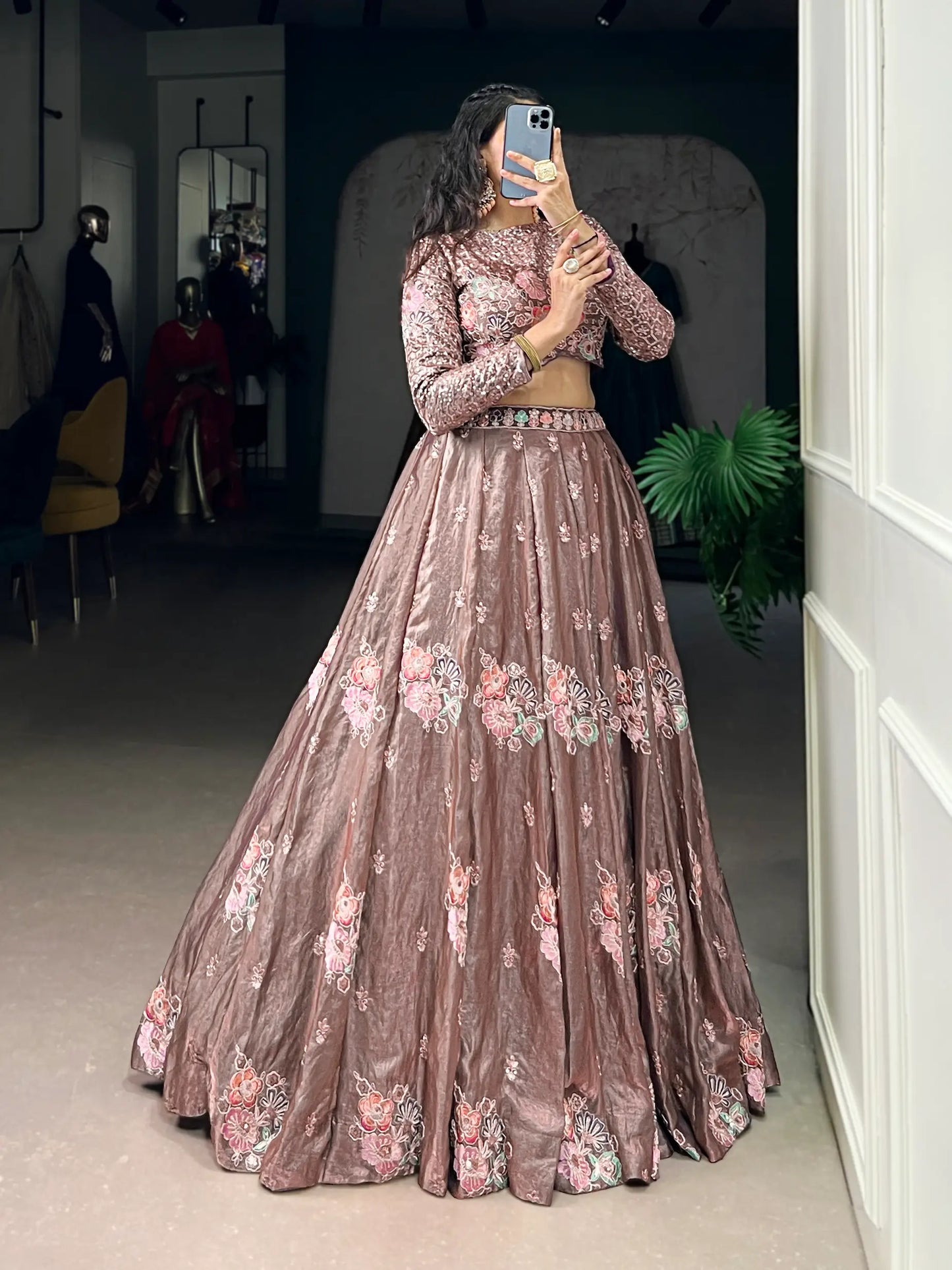 Onion Pink Fendi Embroidered Indo Western Set