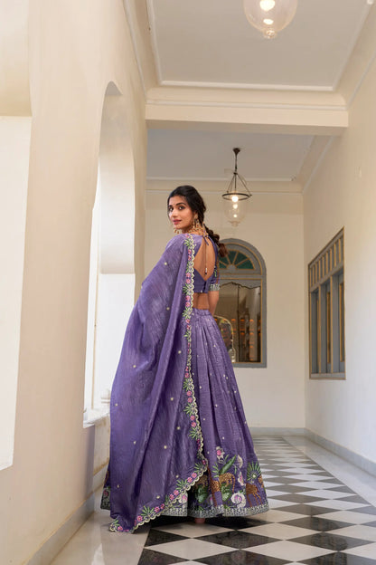 Lavender Crush Sequence Embroidery Lehenga Choli