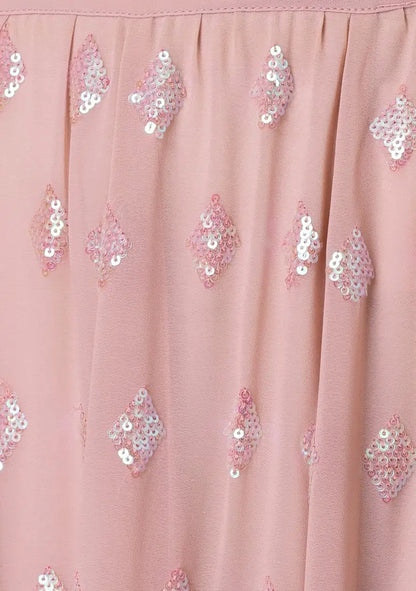 Mauve Pink Party Wear Lehenga With Sequins Work with Ruffle Dupatta