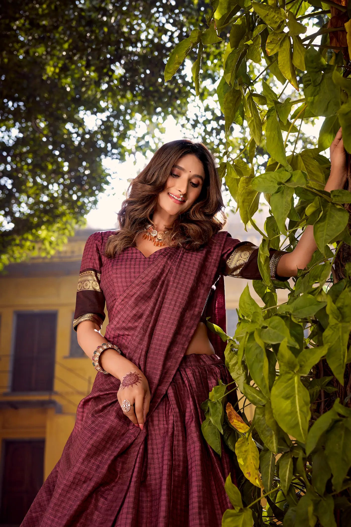 Mulberry Zari Weaving Cotton Lehenga choli