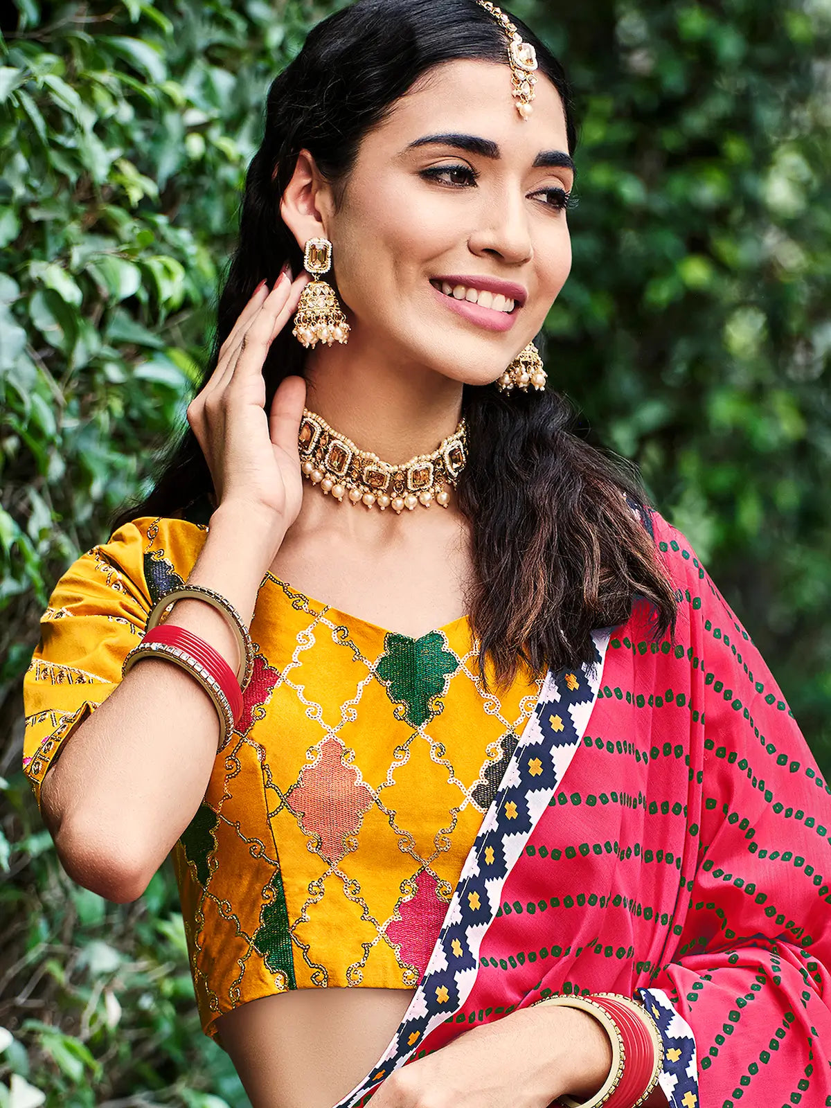 Honey Yellow Silk Thread with Sequence Embroidery Work Lehenga Choli