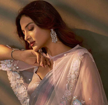 Multicolor One Minute Saree With Embroidery & Hand Work