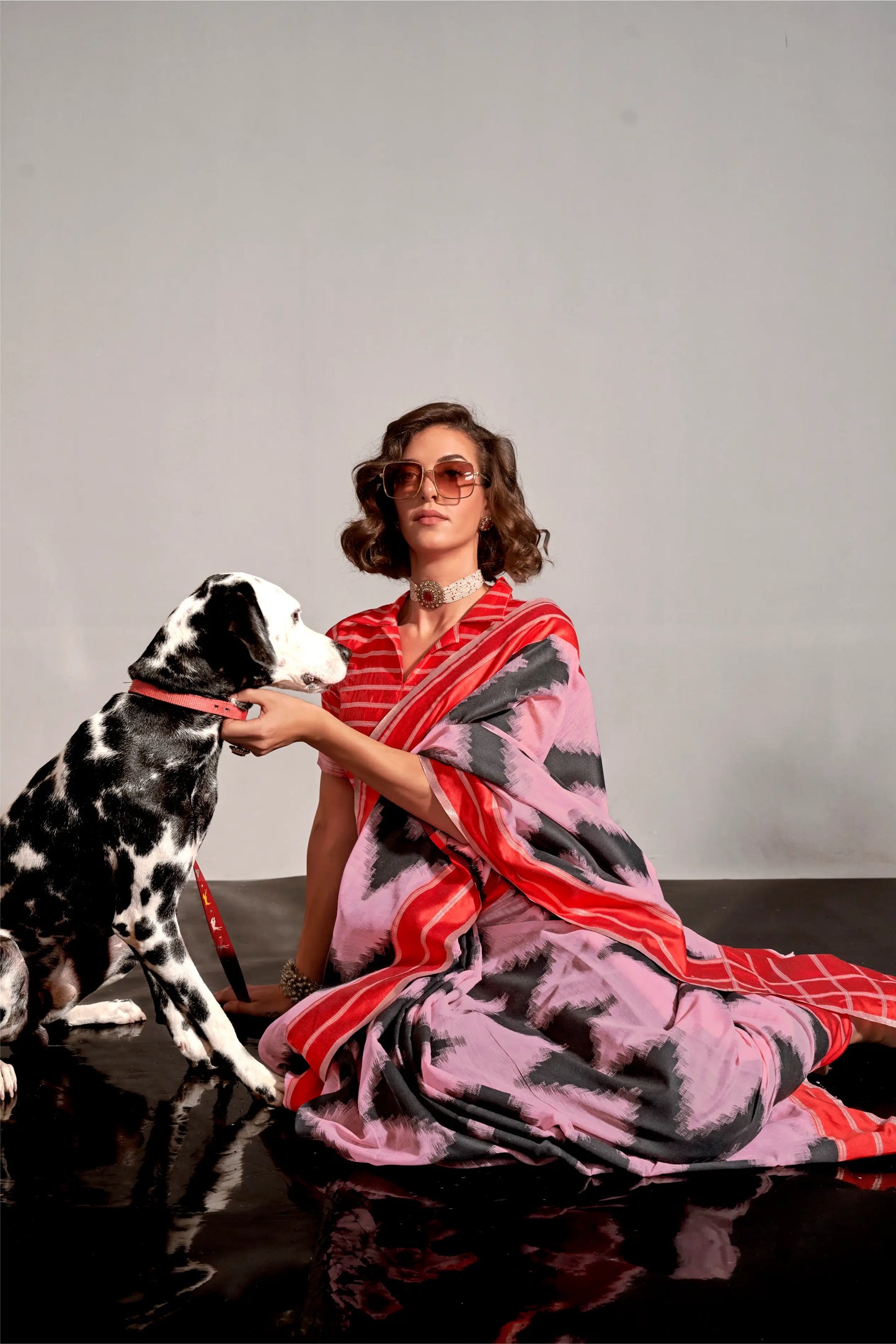 Pink  Mal Spun Handwoven Silk Saree