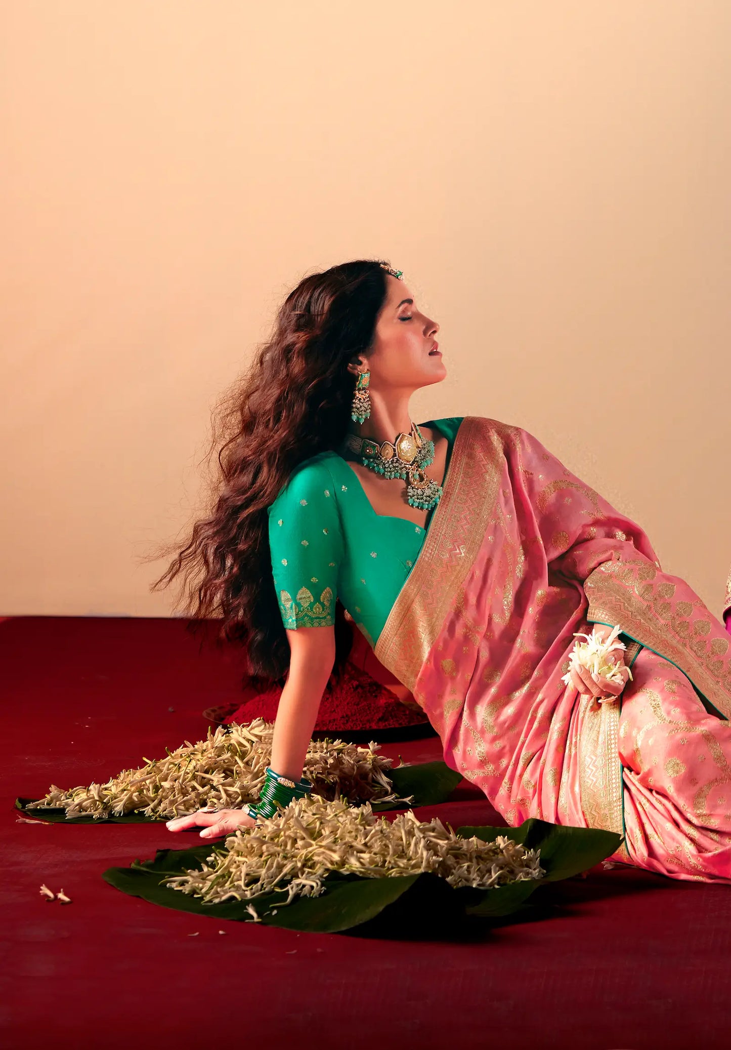 Sweet Pink Viscose Zari Weaving Saree