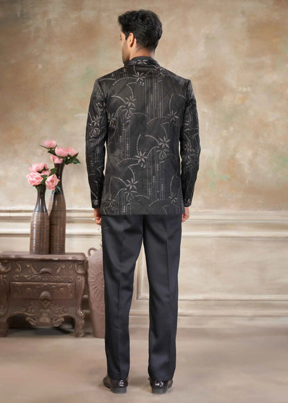 Black Designer Embroidery Jodhpuri