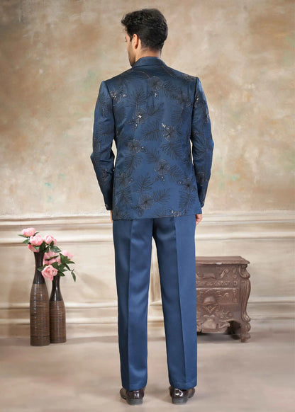 Dusky Blue Designer Embroidery Jodhpuri