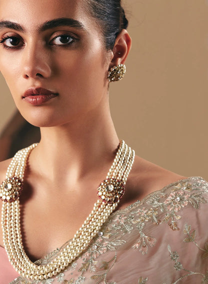 Dusty Grey Fancy Embroidery & Stone Work Saree