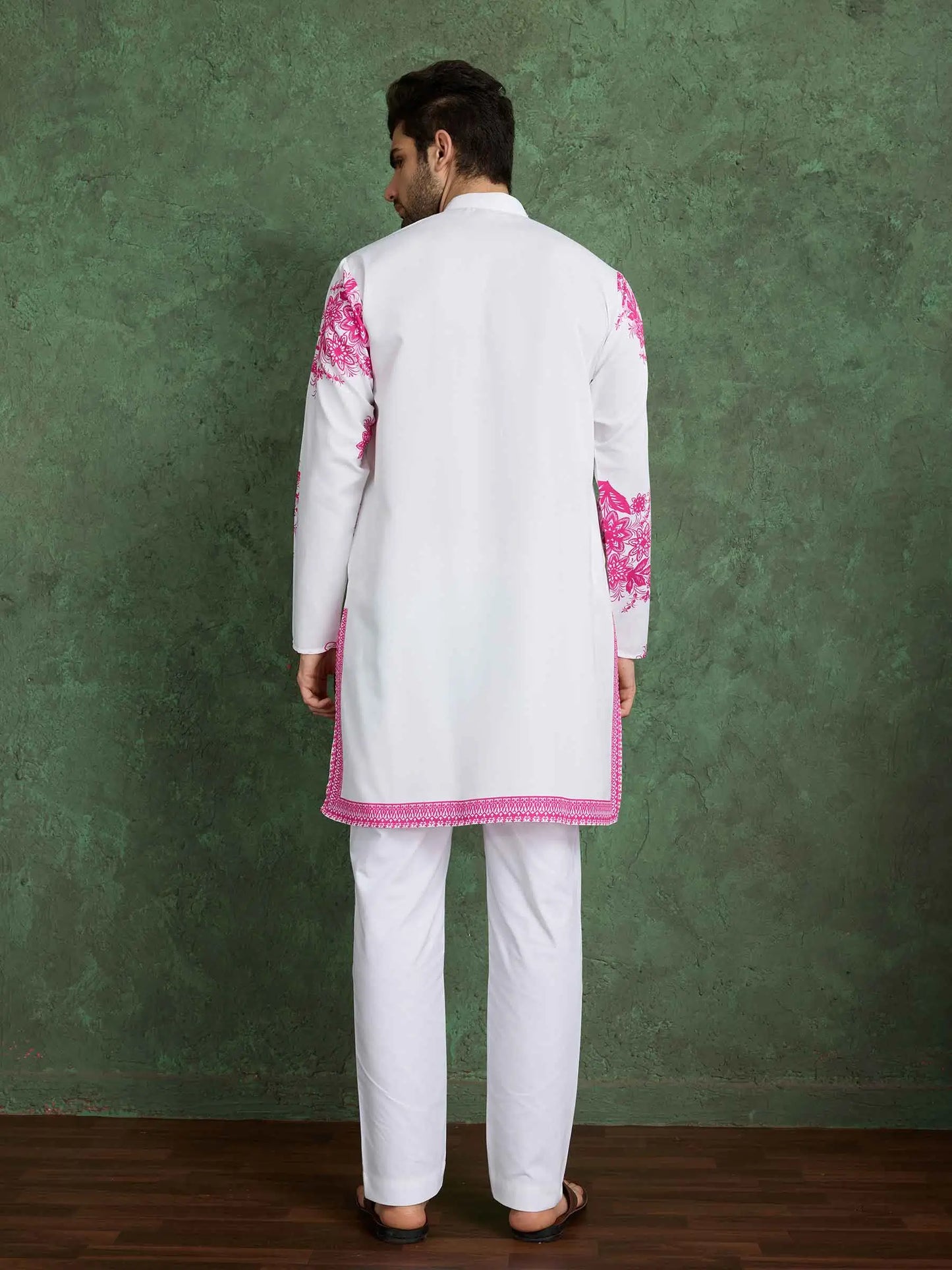Wonderful White Rayon Kurta With Beautiful Pink Digital Print