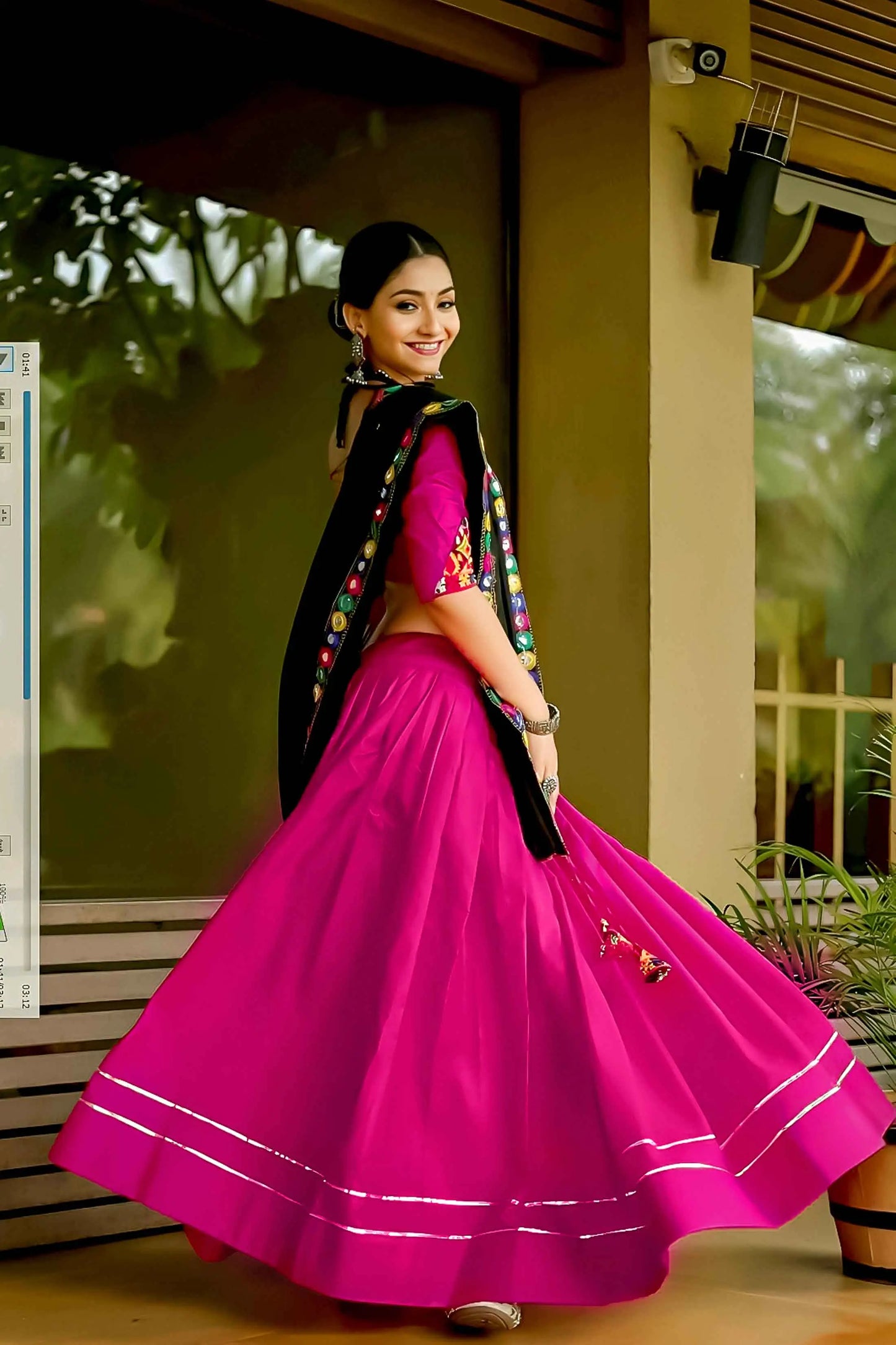 Rani Pink Traditional Gantthi Work Chaniya Choli For Navratri