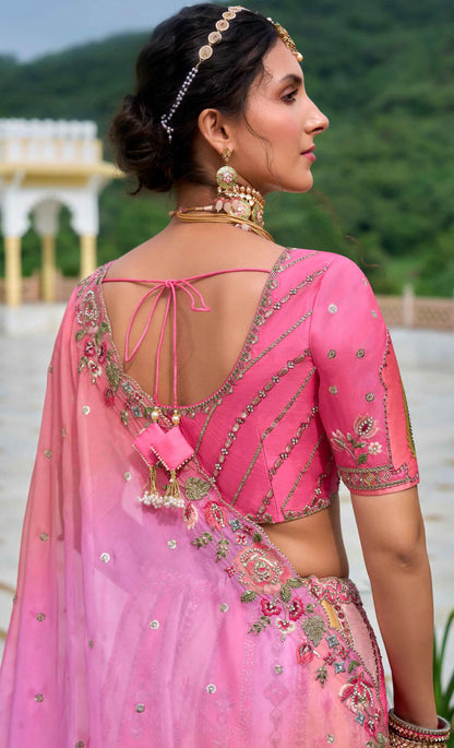 Multi Pestle Bridal Lehenga With Heavy Embroidery & Cutwork