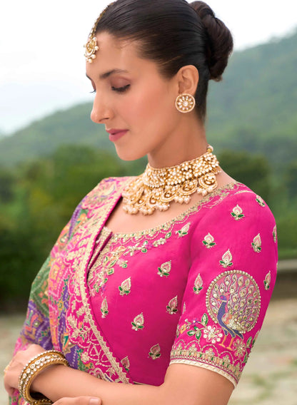 Beige Heavy Khatli & Embroidery Work Bridal Lehenga