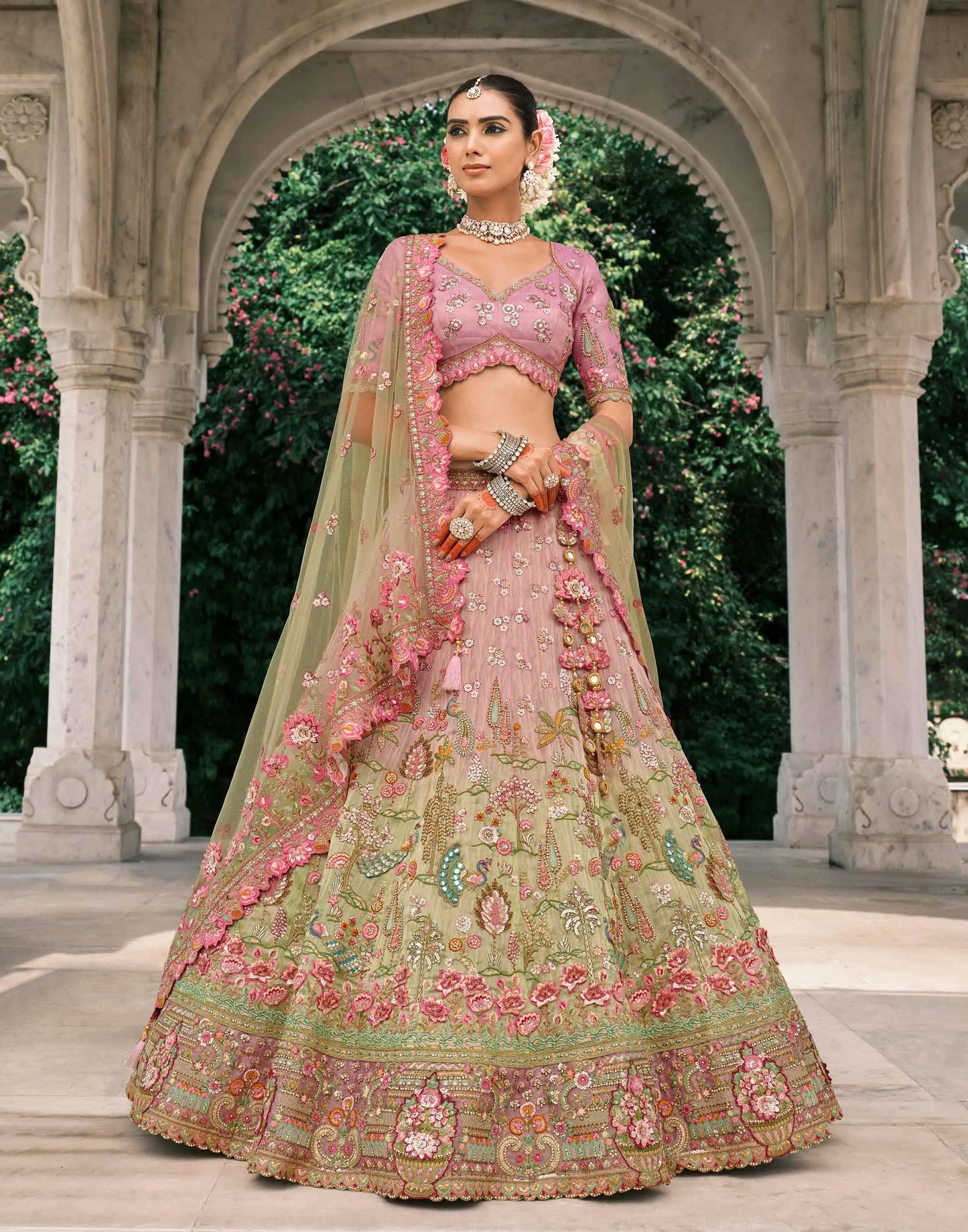Petite Orchid Bridal Lehenga With Stunning Designer Embroidery