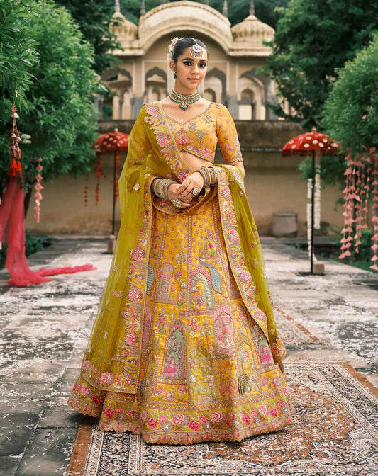 Yellow Bridal Lehenga With Stunning Designer Embroidery