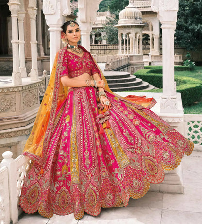 Pink Bridal Lehenga With Stunning Designer Embroidery