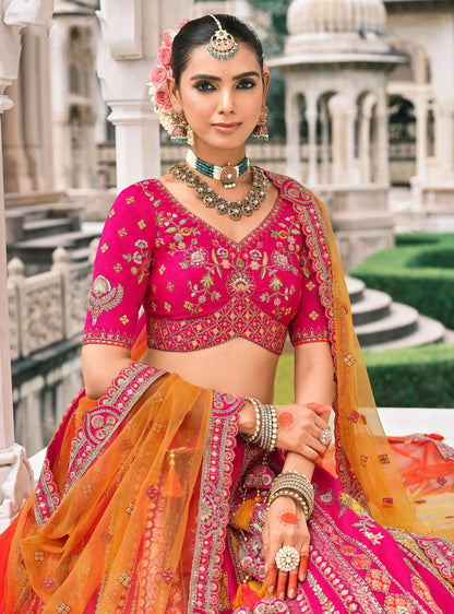 Pink Bridal Lehenga With Stunning Designer Embroidery
