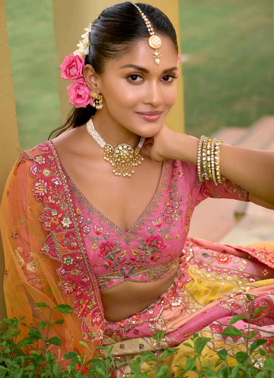 Pastel Designer Heavy Embroidery Work Lehenga