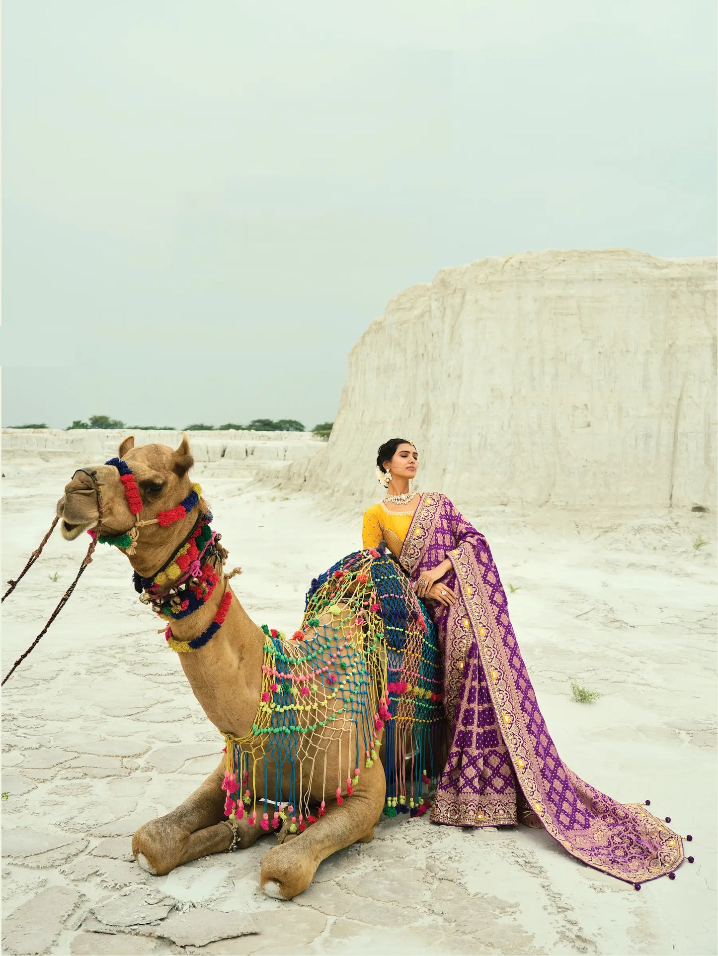 Wine Georgette Heavy Embroidered Bandhej Saree