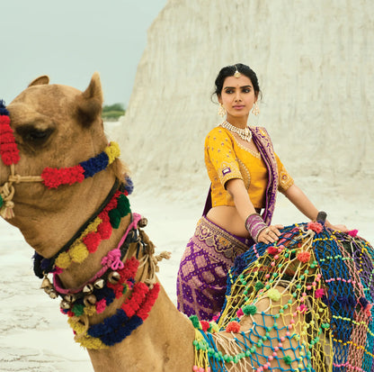 Wine Georgette Heavy Embroidered Bandhej Saree