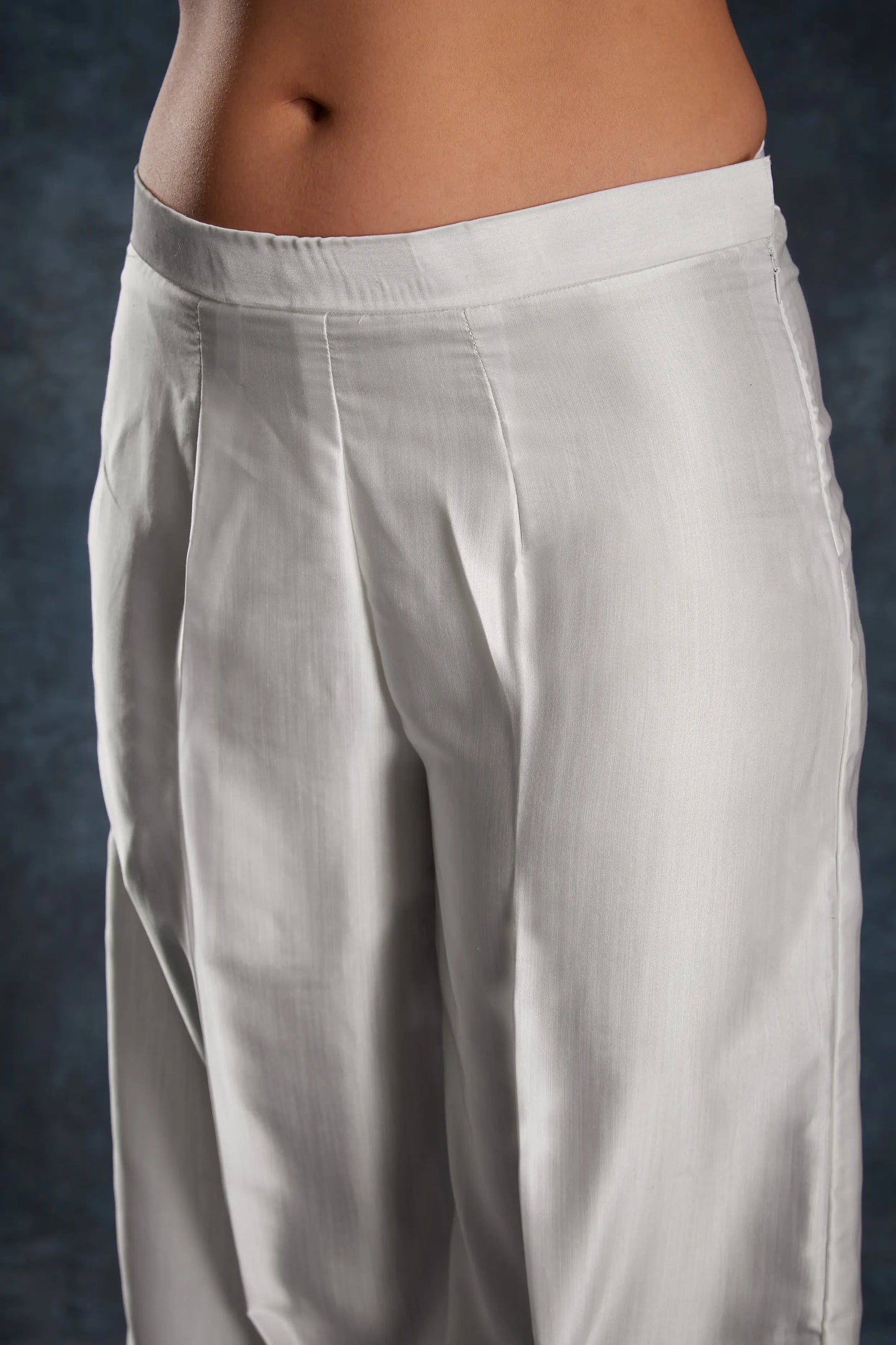 White Printed Satin Co-ord Set