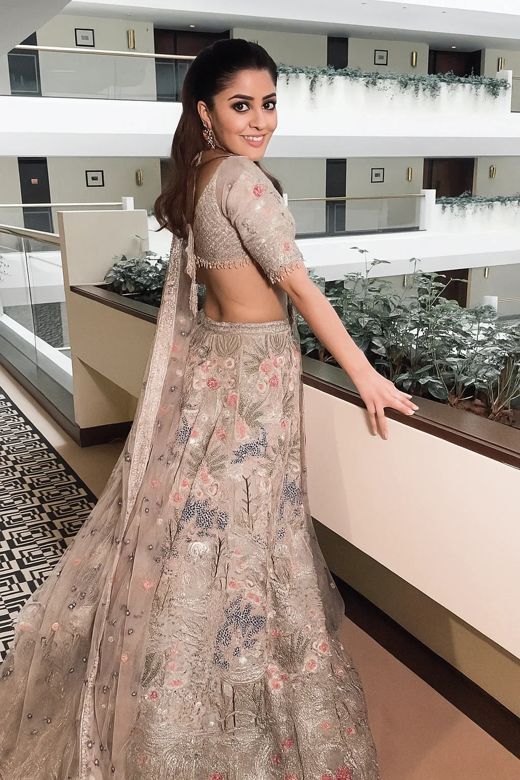 Powder Grey Kasturi Silk Embroidery Lehenga Choli