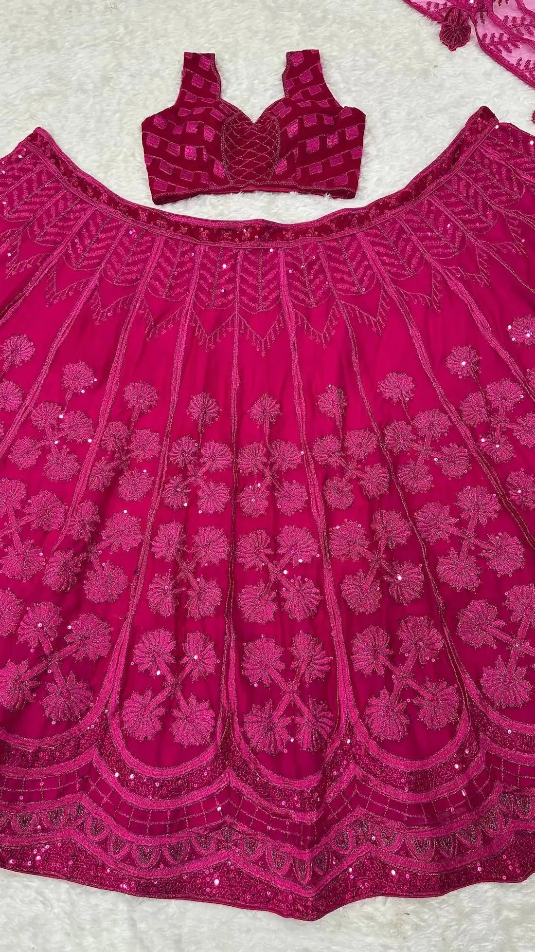 Hot Pink Kasturi Silk Embroidery Lehenga Choli