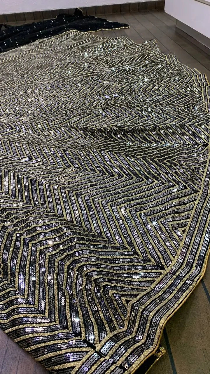 Black Georgette Sequence Lehenga Choli