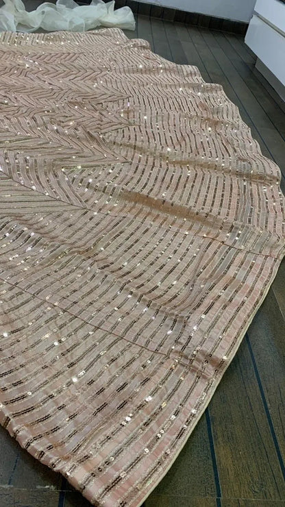 Peach Kasturi Silk Thread & Sequence Work Lehenga Choli