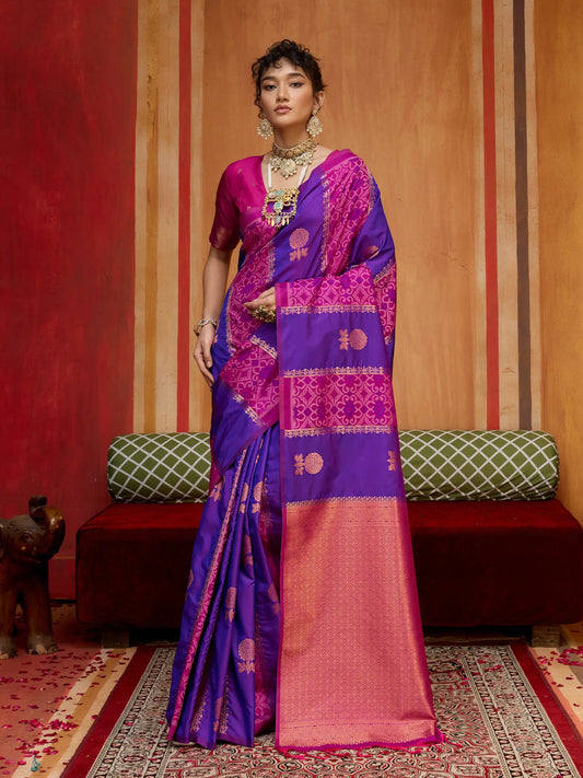 Iris Purple Handloom Silk Saree