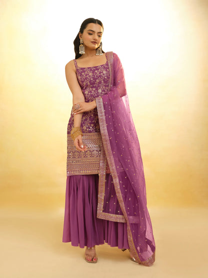 Twilight Lavender Georgette  Salwar Suit With Dupatta