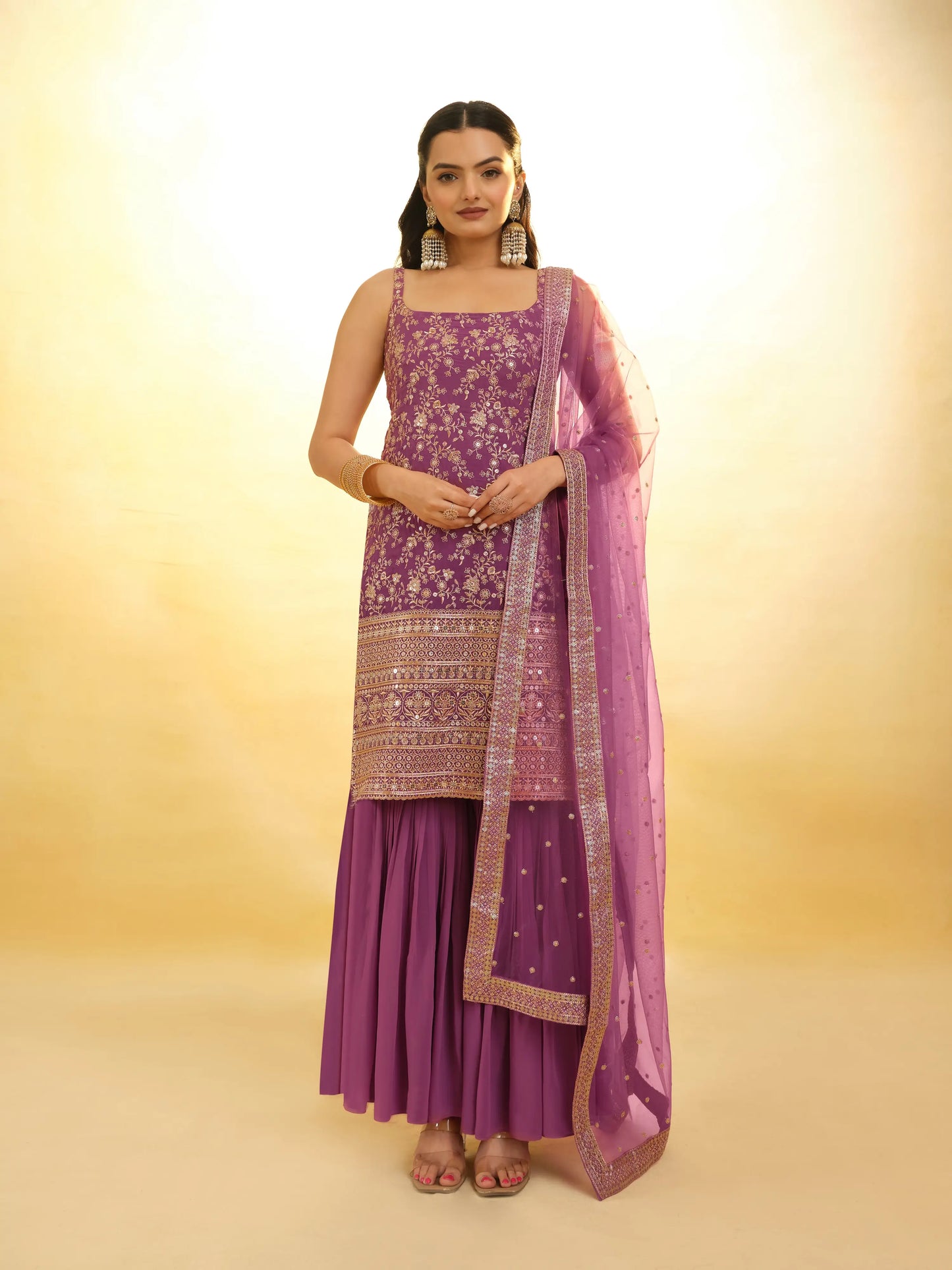 Twilight Lavender Georgette  Salwar Suit With Dupatta