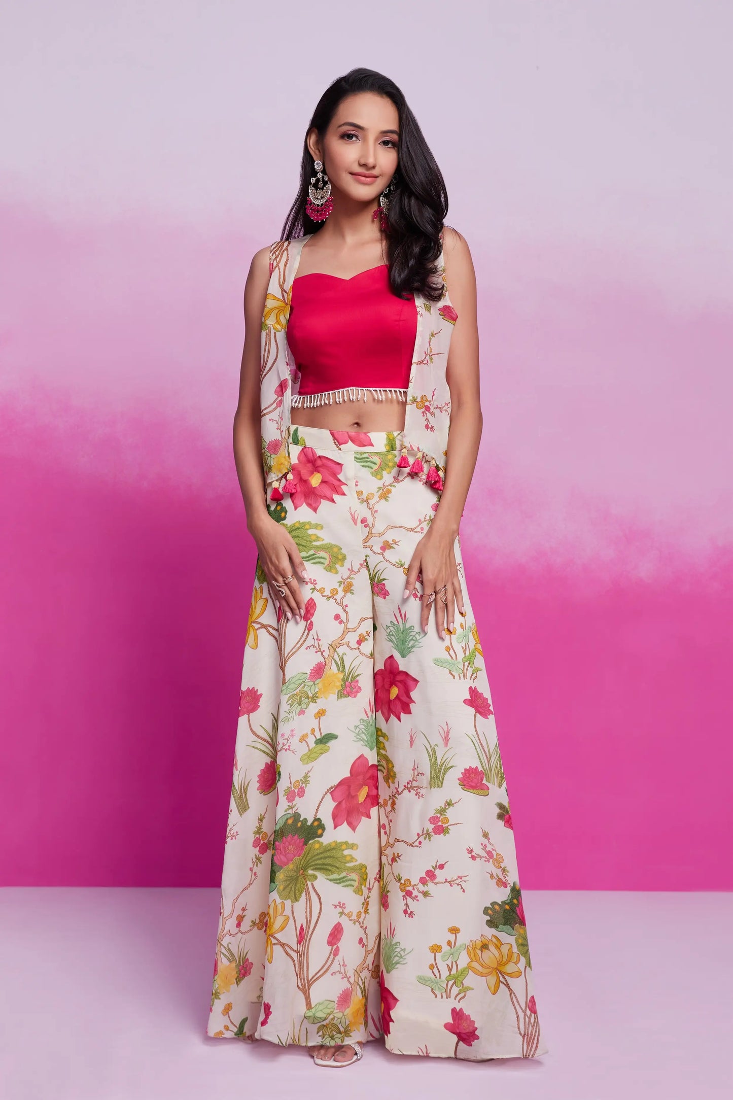 Off- White Cotton Silk Printed Co-ord Set