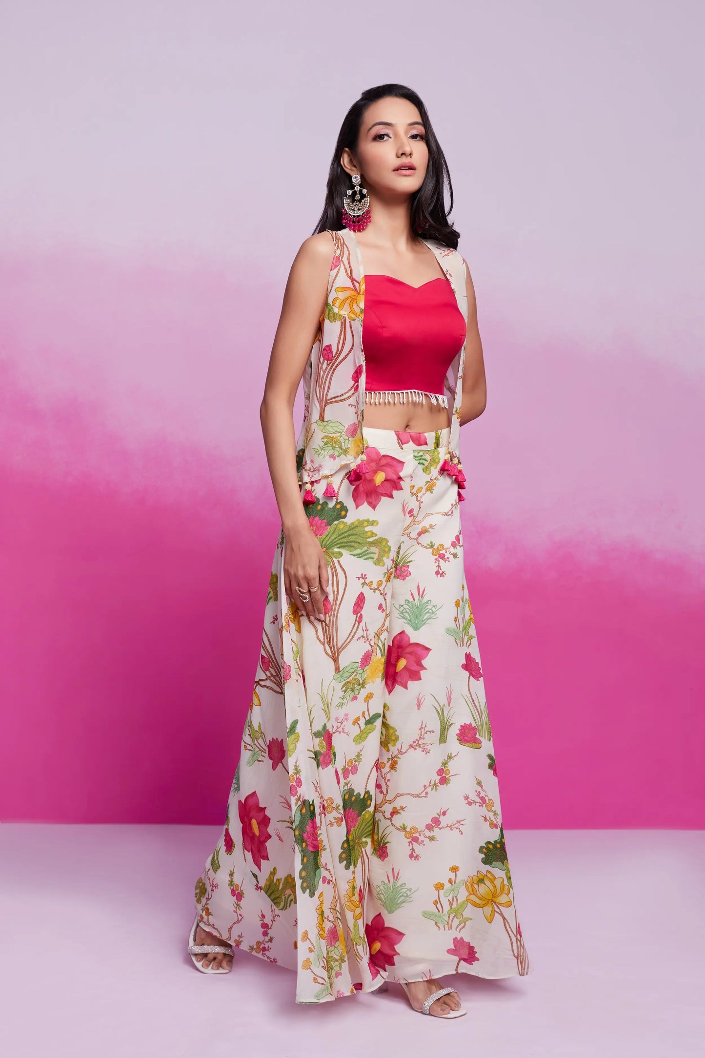 Off- White Cotton Silk Printed Co-ord Set