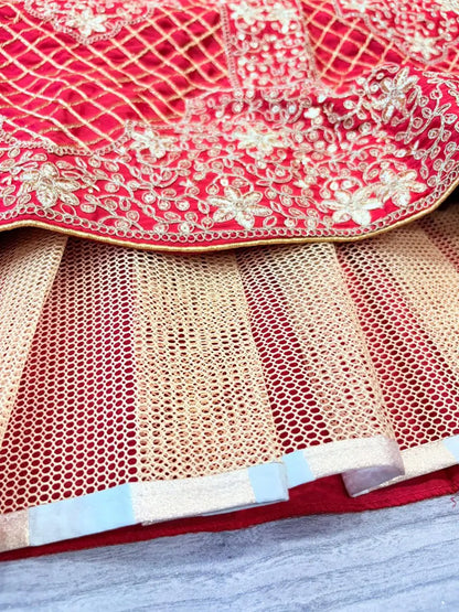 Red Designer Lehenga With Embroidery Dori Coding Zari Work And Heavy Sequins Work