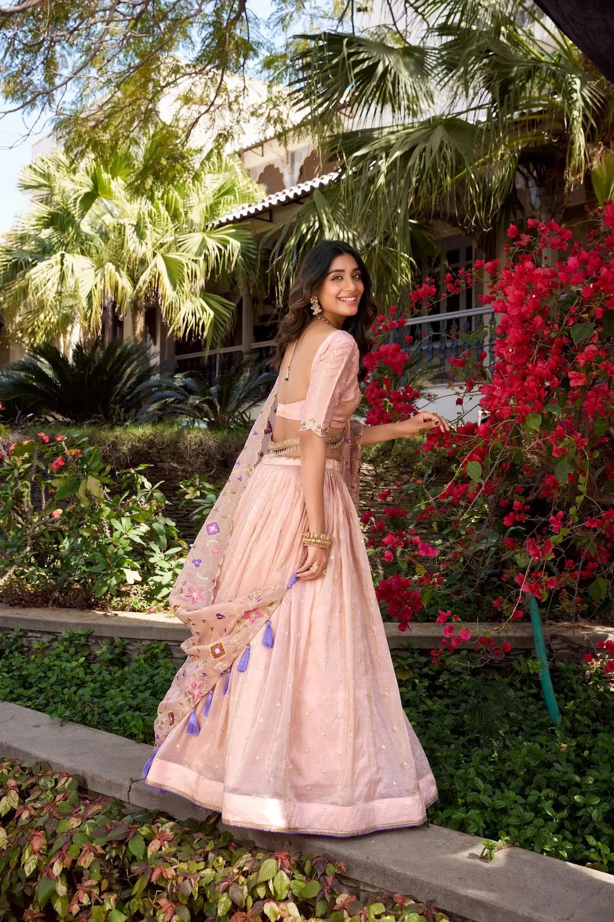Pastel Pink Crush Sequence Embroidery Lehenga Choli