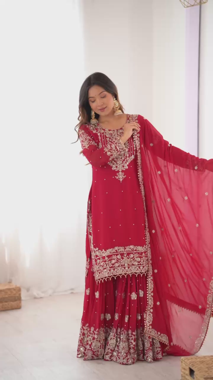 Premium Designer Sharara Set – Faux Georgette Collection