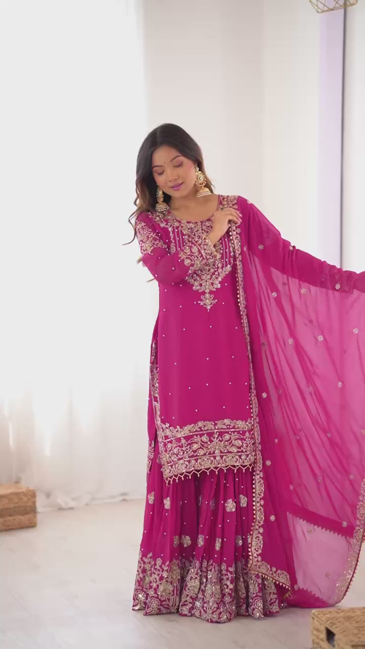 Premium Designer Sharara Set – Faux Georgette Collection